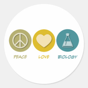 Adesivo Redondo Biologia do amor da paz