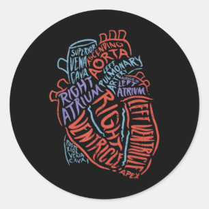 Adesivo Redondo Biologia Médica de Anatomia Especialista em Cora