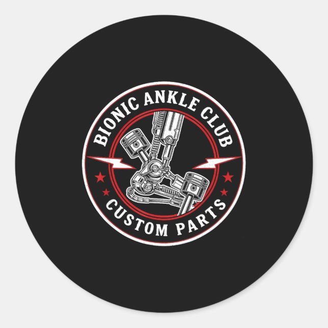Adesivo Redondo Bionic Ankle Replacement Recovery Bionic Ankle Sur (Frente)