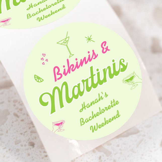 Adesivo Redondo Biquínis e Martinis Festa de Bach (Criador carregado)