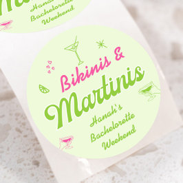 Adesivo Redondo Biquínis e Martinis Festa do Bach