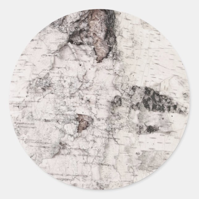 Adesivo Redondo Birch bark pattern classic round sticker (Frente)