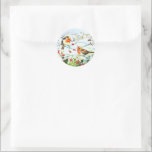 Adesivo Redondo Bird Robin Casal Winter Holly Christmas<br><div class="desc">Traga a estação mais maravilhosa com robins bonitos,  bagas e amor. Eles estão preparados para celebrar o tempo festivo com você. Feliz Natal e Feliz ano novo!</div>