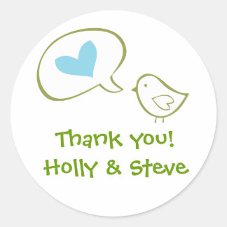 Adesivo Redondo Bird Sticker por Casamentos TearDrop