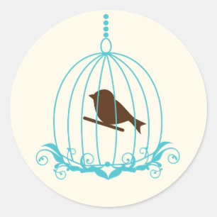 Adesivo Redondo Birdcage Elegante