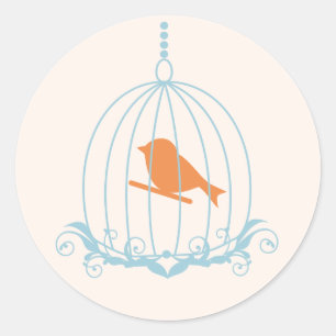 Adesivo Redondo Birdcage Elegante