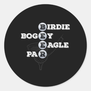 Adesivo Redondo Birdie Bogey Eagle Par Beer Golf Ball Golfe Engraç