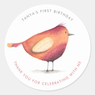 Adesivo Redondo Birdie Sticker