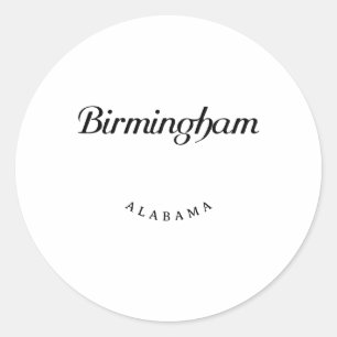 Adesivo Redondo Birmingham Alabama Black Font
