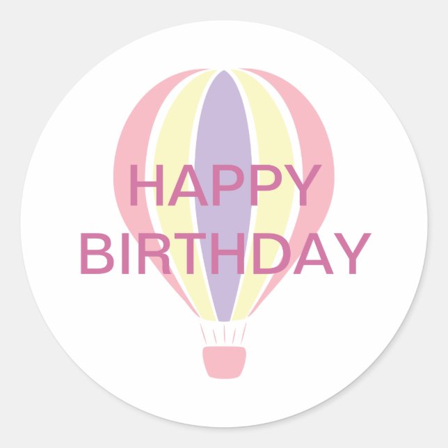 Adesivo Redondo Birthday Balloon Sticker (Frente)