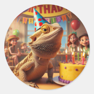 Adesivo Redondo Birthday Beardie Sticker