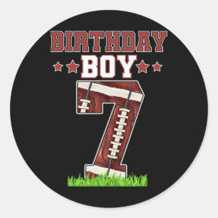 Adesivo Redondo Birthday Boy 7 Futebol Lover Ball 7 Anos Bda