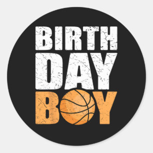 Adesivo Redondo Birthday Boy Bysketbyll Partido do Tema Futuro Bys