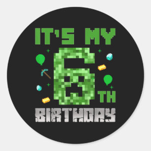 Adesivo Redondo Birthday Boy Shirt É O Meu Jogo De Vídeo De Aniver