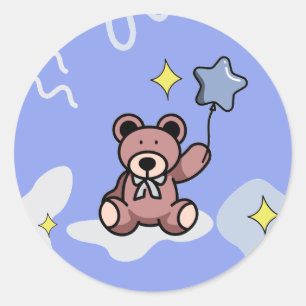 Adesivo Redondo Birthday Boy Teddy Bear