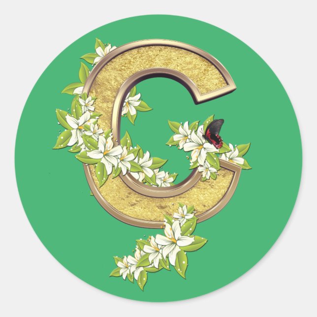 Adesivo Redondo Birthday-Capital- letra C (Frente)