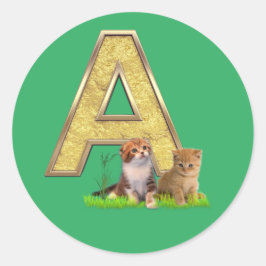 Adesivo Redondo Birthday-Capital Monograma - letra A