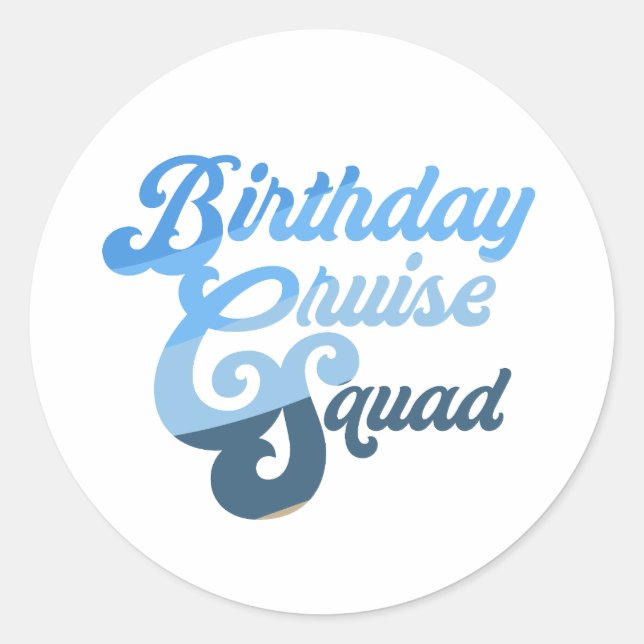 Adesivo Redondo Birthday Cruise Squad (Frente)