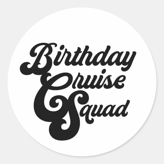 Adesivo Redondo Birthday Cruise Squad (Frente)