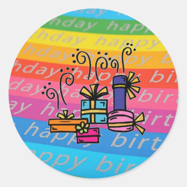 Adesivo Redondo Birthday Gift Sticker (Frente)