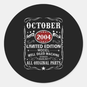 Adesivo Redondo Birthday Gifts Limited Decoration para outubro de
