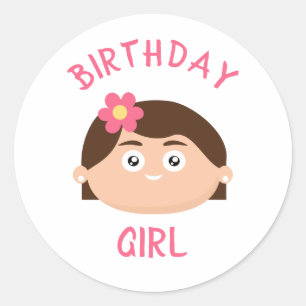 Adesivo Redondo Birthday Girl
