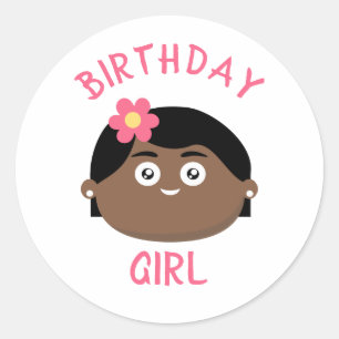 Adesivo Redondo Birthday Girl