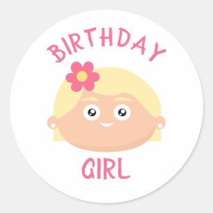 Adesivo Redondo Birthday Girl