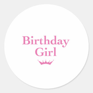 Adesivo Redondo Birthday Girl