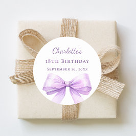 Adesivo Redondo Birthday lavender bow