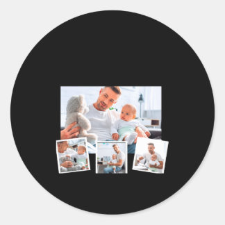 Adesivo Redondo Birthday Name Age Photo Collage 