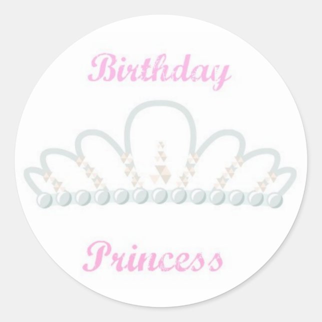 Adesivo Redondo Birthday Princess Sticker (Frente)