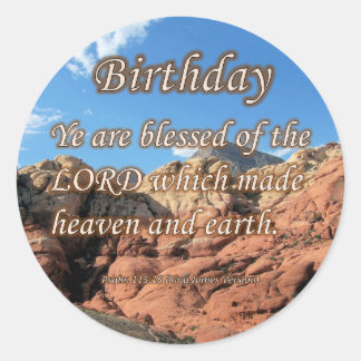 Adesivo Redondo Birthday Psalm 115-15