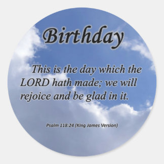 Adesivo Redondo Birthday Psalm 118-24
