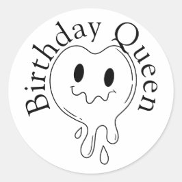 Adesivo Redondo Birthday Queen