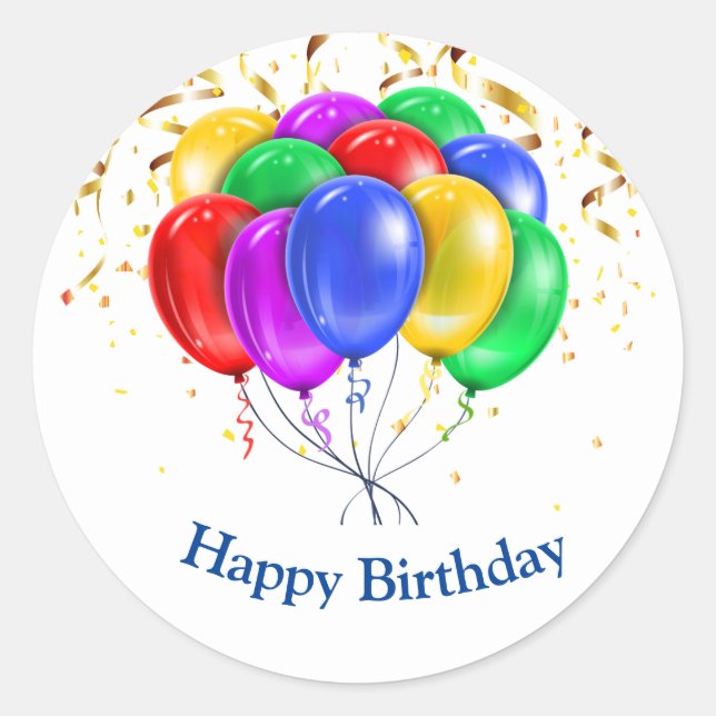 Adesivo Redondo Birthday Sticker (Frente)