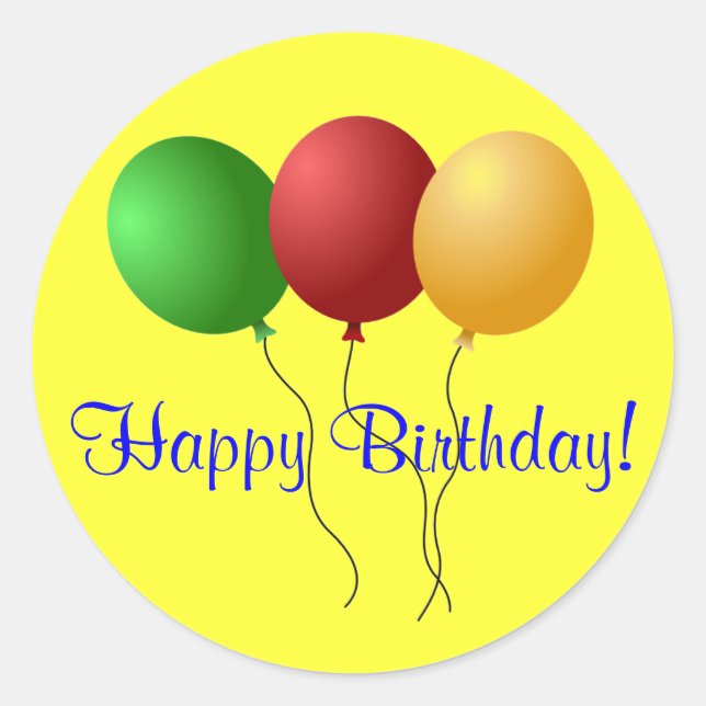 Adesivo Redondo Birthday Sticker (Frente)