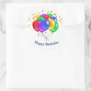 Adesivo Redondo Birthday Sticker