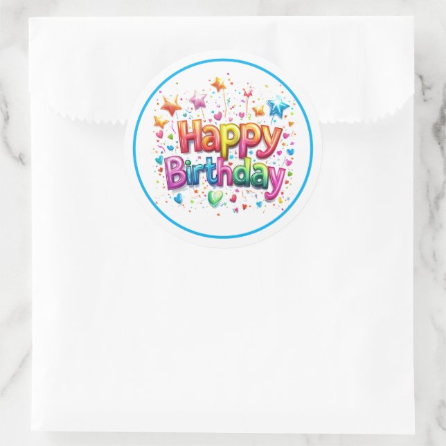 Adesivo Redondo Birthday Stickers (Bolsa)