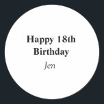 Adesivo Redondo birthdays add your name text image editable invita<br><div class="desc">Design</div>