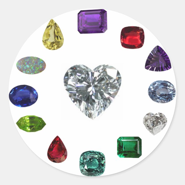 Adesivo Redondo Birthstone (Frente)