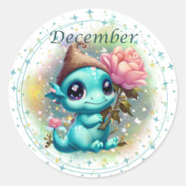 Adesivo Redondo Birthstone Dezembro Turquoise Dragon Sticker