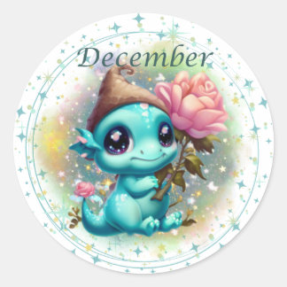 Adesivo Redondo Birthstone Dezembro Turquoise Dragon Sticker