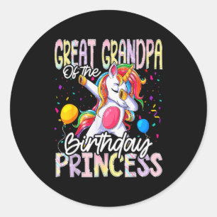 Adesivo Redondo Bisavô Da Princesa De Aniversário Dabbing Uni
