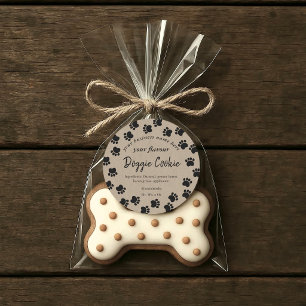 Adesivo Redondo biscoito de cães castanho-kraft para cães