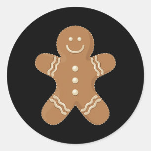 Adesivo Redondo Biscoito de Gingerpão Cookie Biscuit Comida de div