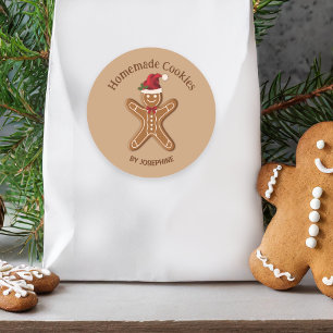 Adesivo Redondo Biscoito de Natal de Gengibre - Biscoitos Caseiros