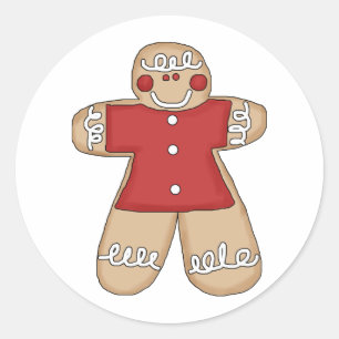 Adesivo Redondo Biscoito de Natal do Prim Gingerbread