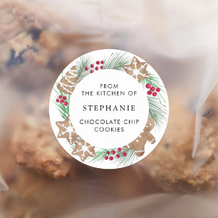 Adesivo Redondo Biscoito de Natal Personalizado