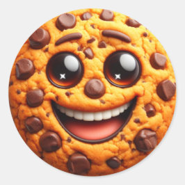 Adesivo Redondo Biscoito sorridente.